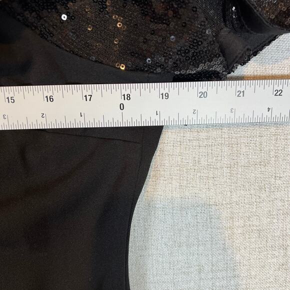 Calvin Klein Sequin-Sleeve Midi Sheath Dress Women's 12 - Picture 7 of 8